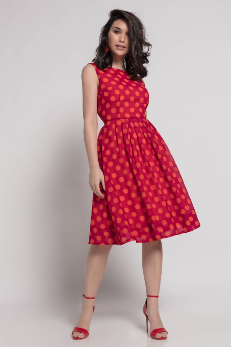 VESTIDO ÁNGEL IGLESIAS MIDI LUCEBA GASA LUNARES LUCEBA Z 840