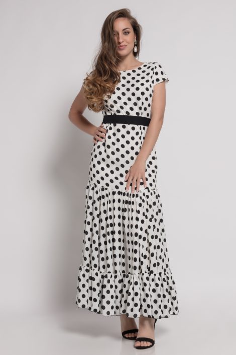 VESTIDO-ÁNGEL-IGELSIAS-COMBA-LARGO-VOLANTES-LUNARES